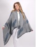 Feather Patterned Scarf w/ Fringe
